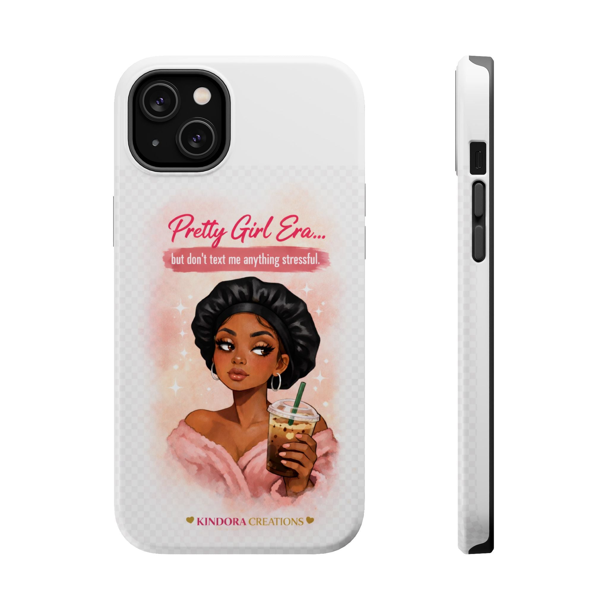 Phone Case — "Pretty Girl Era" Magnetic Impact-Resistant Case (Coffee & Bonnet Design)