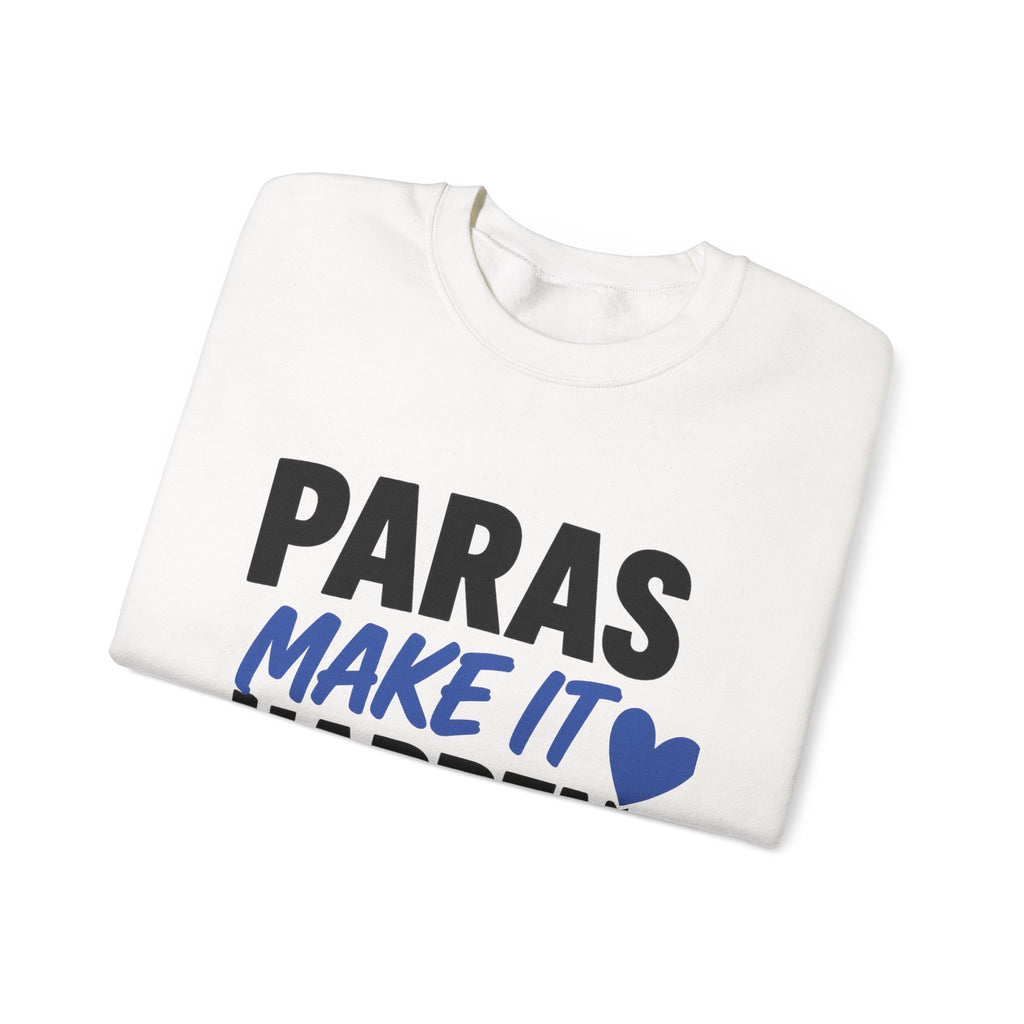 Crewneck Sweatshirt - "Paras Make It Happen" Front + Philippians 4:13 Back Christian Motivational Pullover