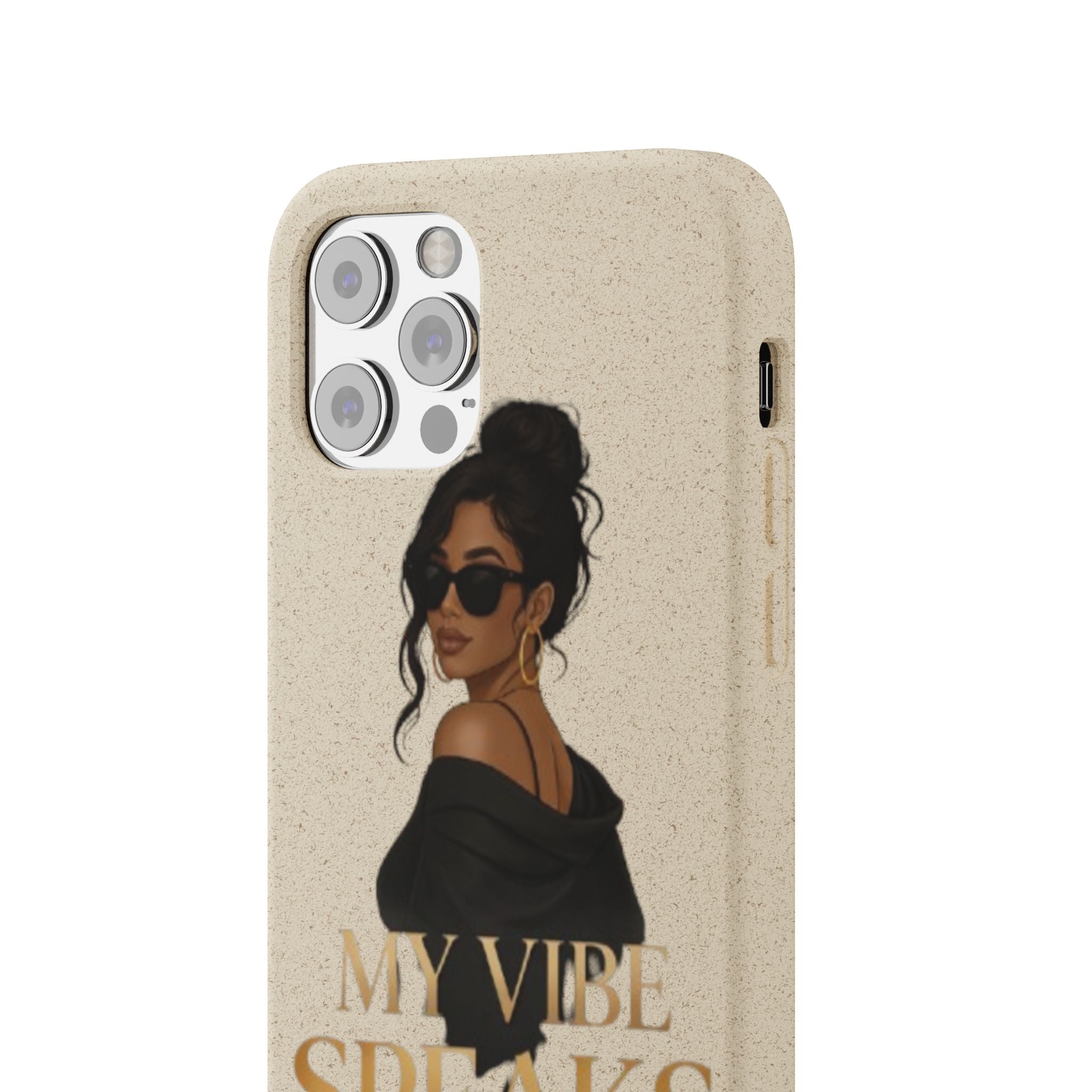 Biodegradable Phone Case — 'My Vibe Speaks Before I Do' Stylish Eco-Friendly Phone Cover
