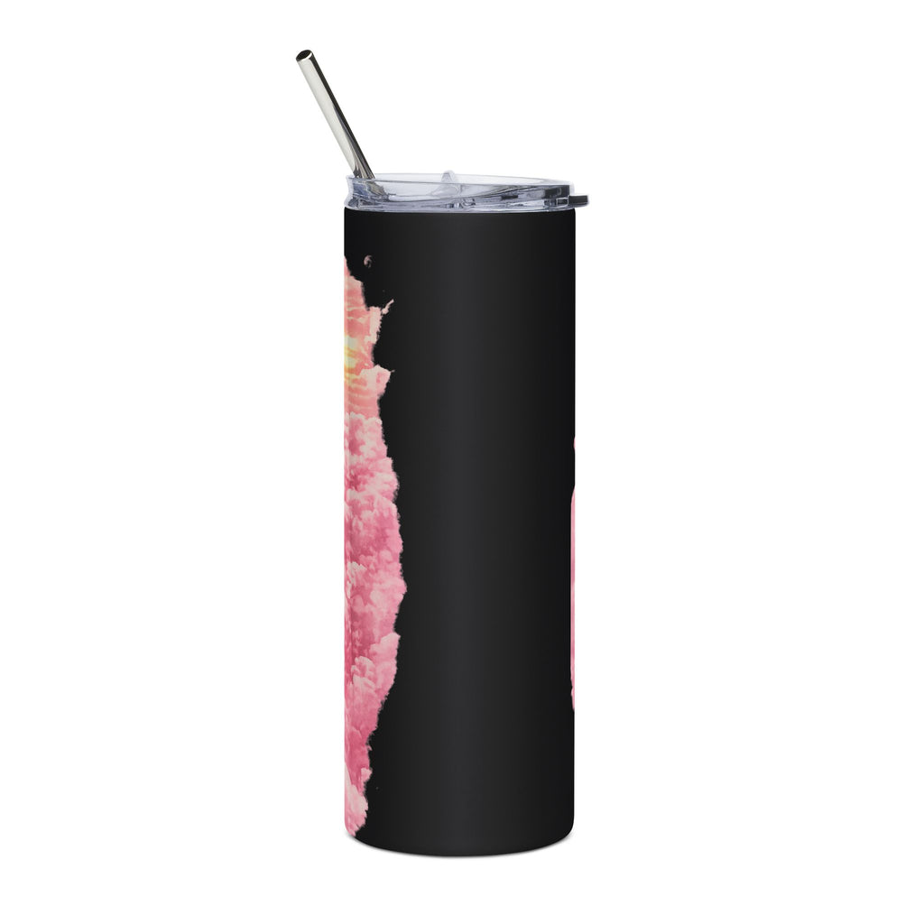 20oz Travel Tumbler - “Catch Flights Not Feelings” Pink Cloud Stainless Steel Cup