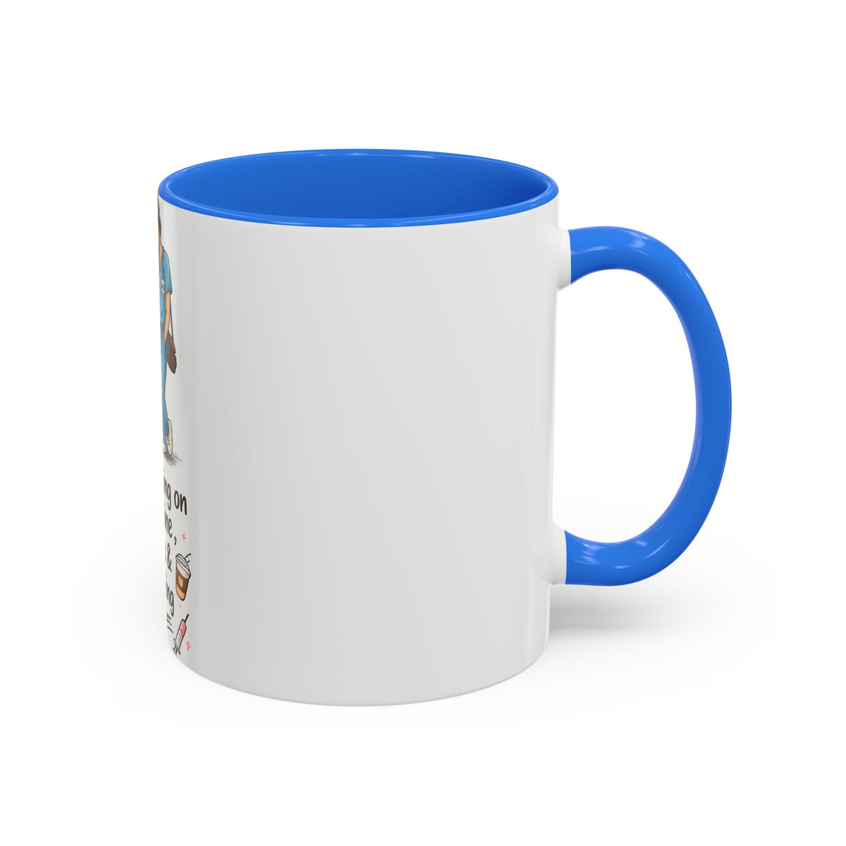 Nurse Mug — "Running on Caffeine, Chaos & a Calling" Color Accent Coffee Cup (11oz/15oz)