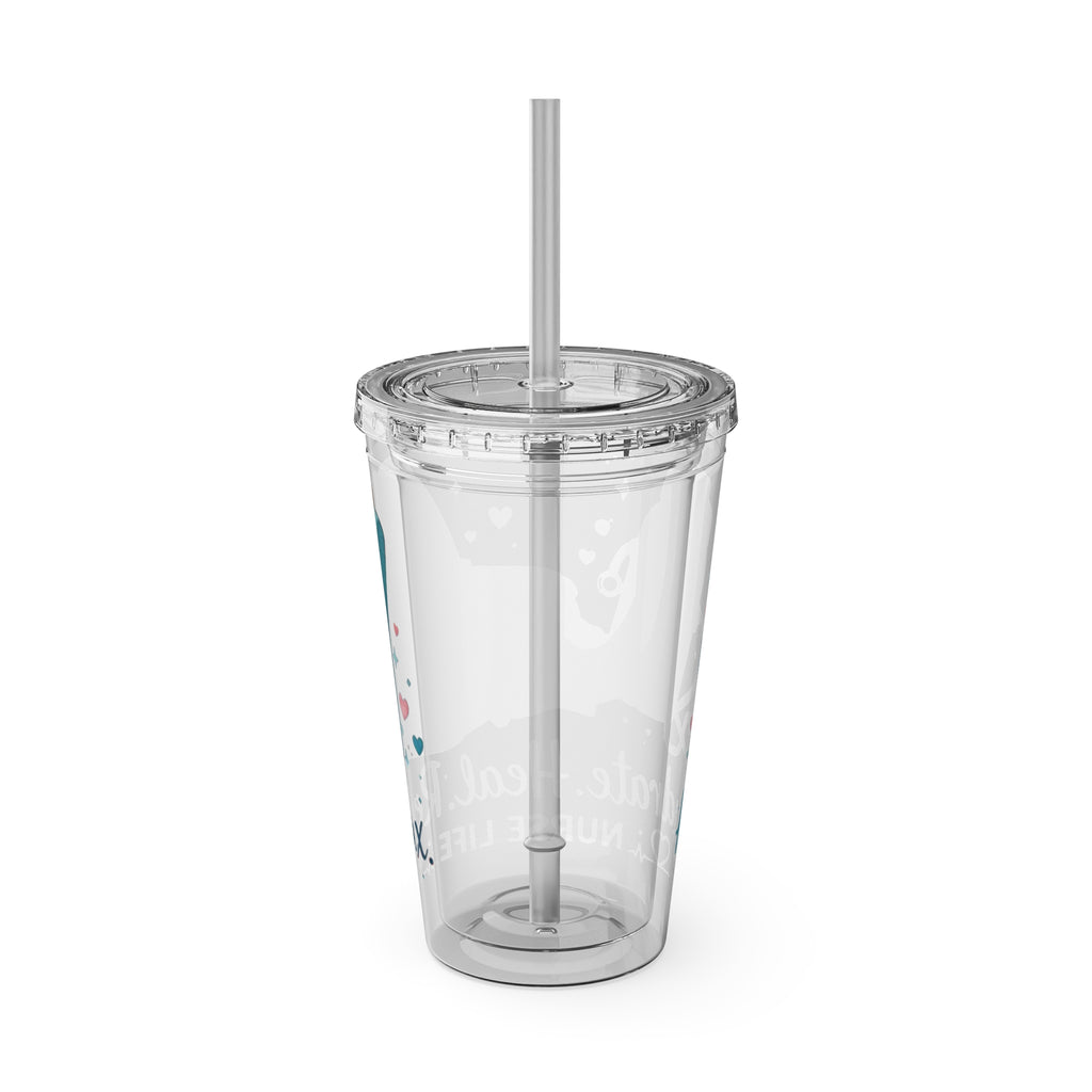 Hydrate Heal Repeat Nurse Life Tumbler | 16oz Straw Cup