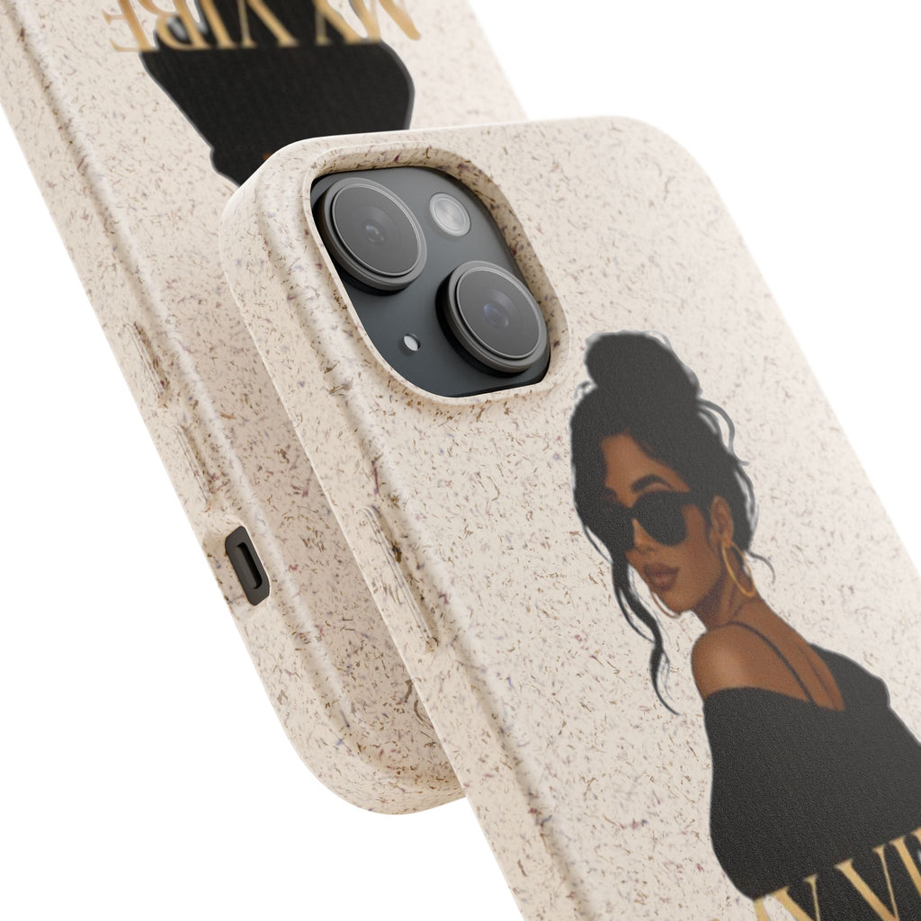 Biodegradable Phone Case — 'My Vibe Speaks Before I Do' Stylish Eco-Friendly Phone Cover