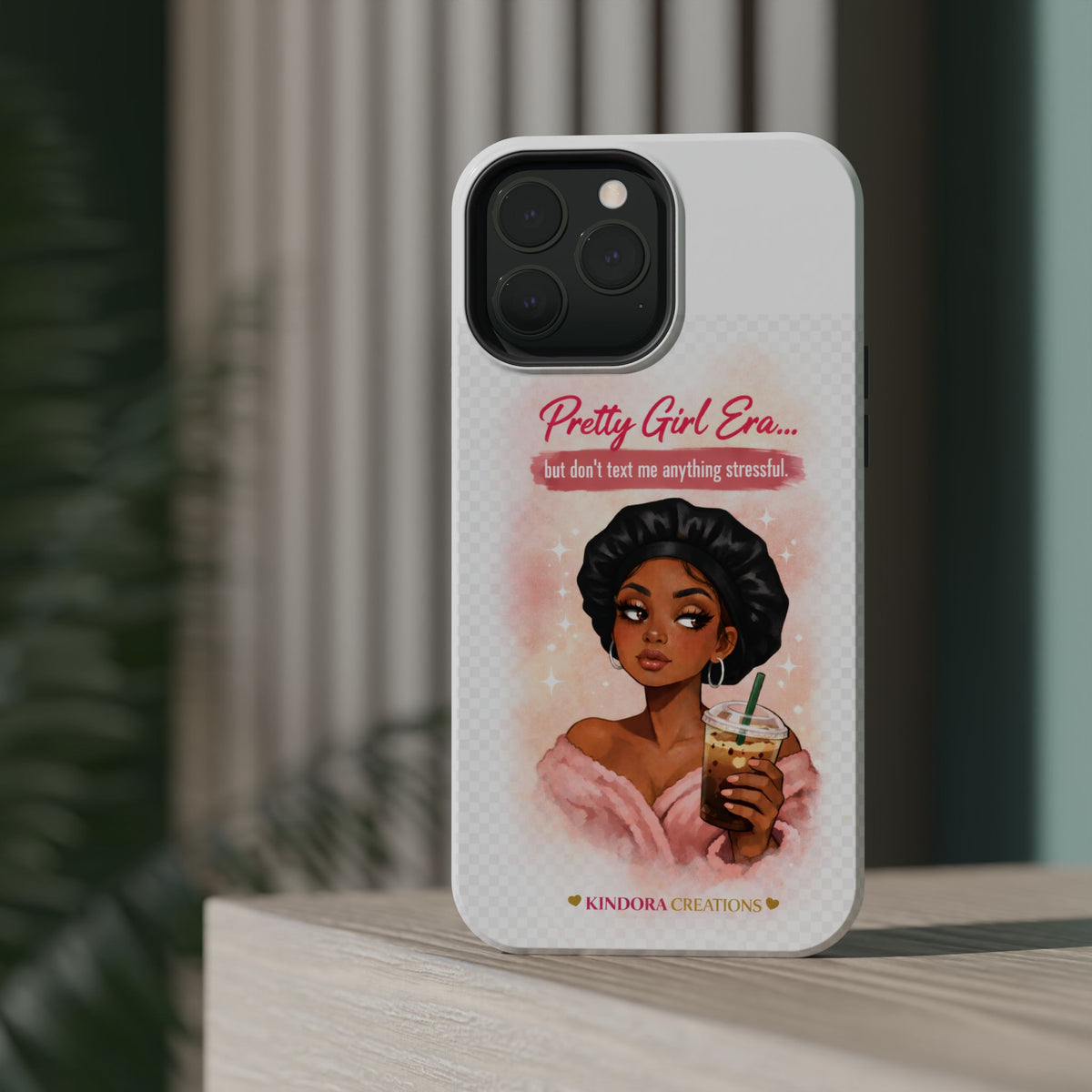 Phone Case — "Pretty Girl Era" Magnetic Impact-Resistant Case (Coffee & Bonnet Design)