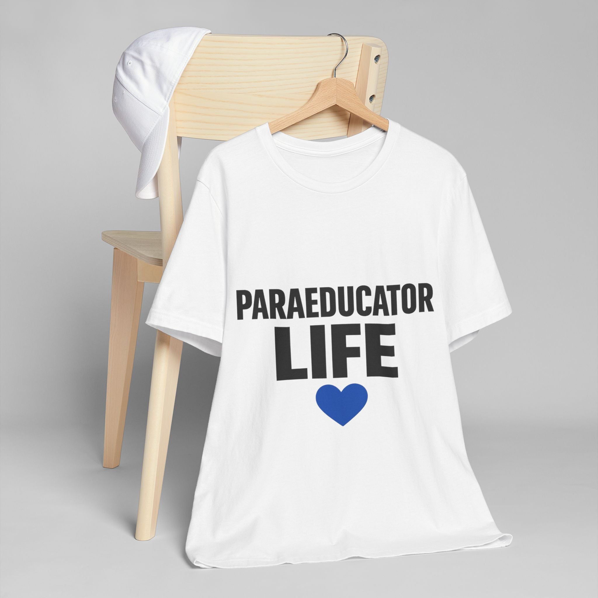 Paraeducator Life T-Shirt — Proud Paraeducator Tee with Blue Heart