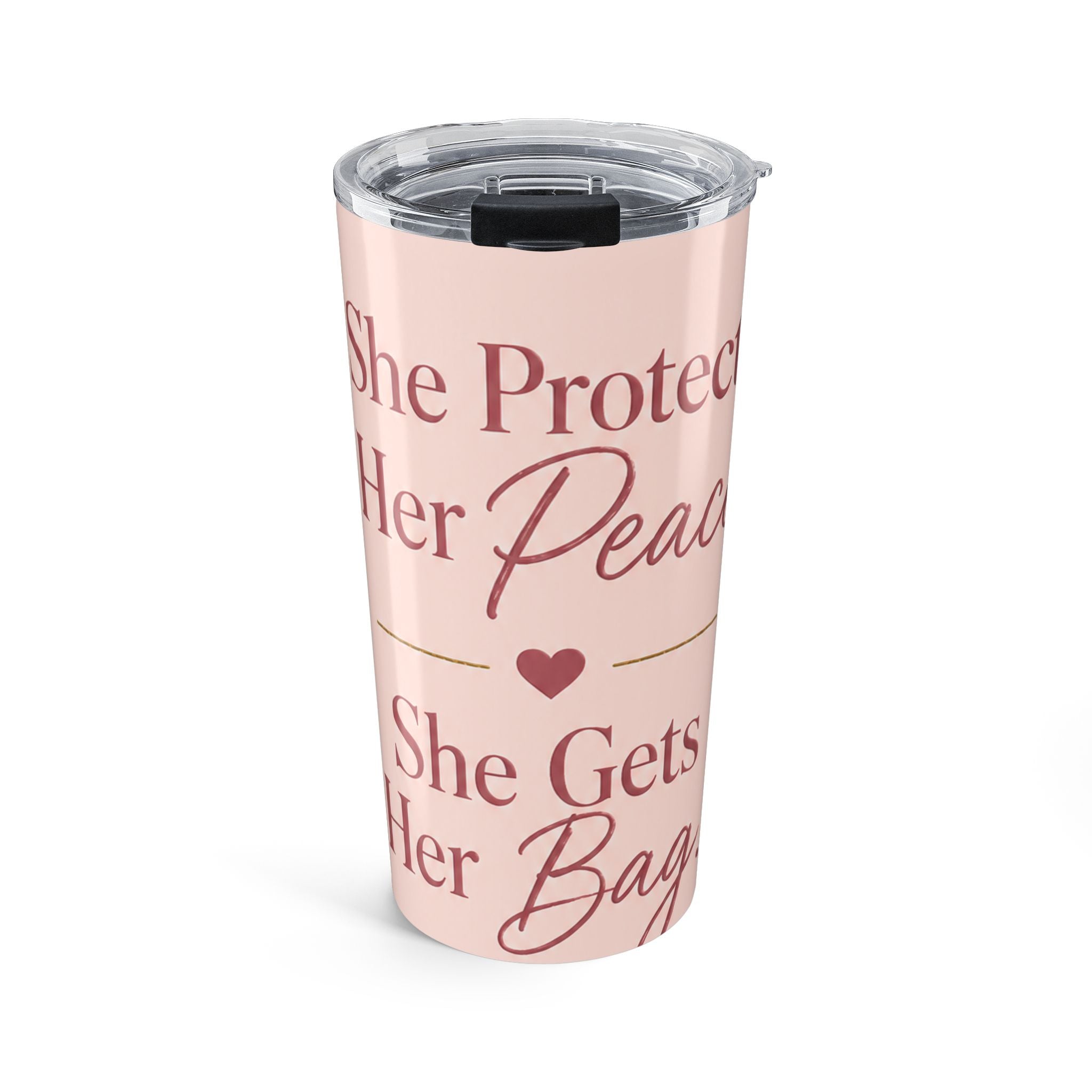 20oz Tumbler — "She Protects Her Peace" Insulated Travel Mug