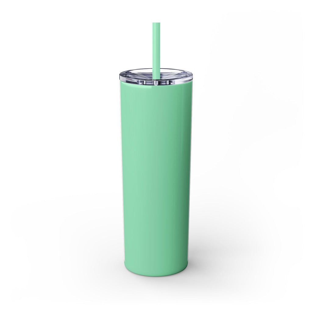 Skinny Tumbler - "Self Made" Afrocentric Woman Wine Glass Design, 20oz Straw Tumbler