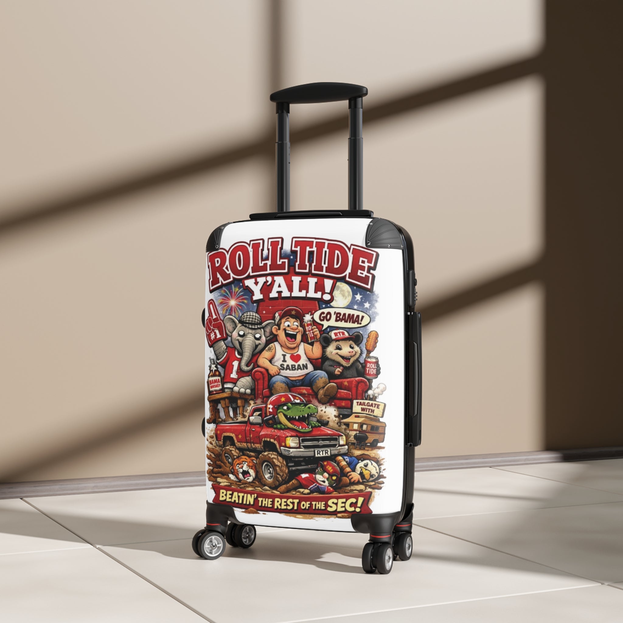 Roll Tide Y'all Suitcase – Alabama Crimson Tide Travel Luggage