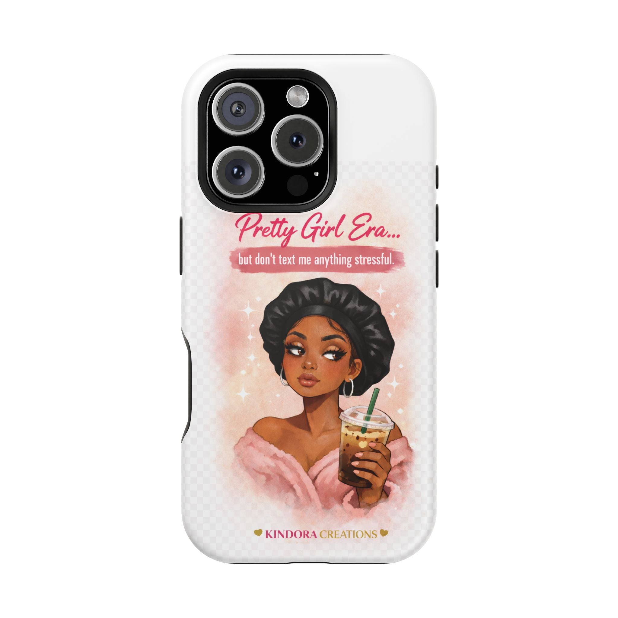 Phone Case — "Pretty Girl Era" Magnetic Impact-Resistant Case (Coffee & Bonnet Design)