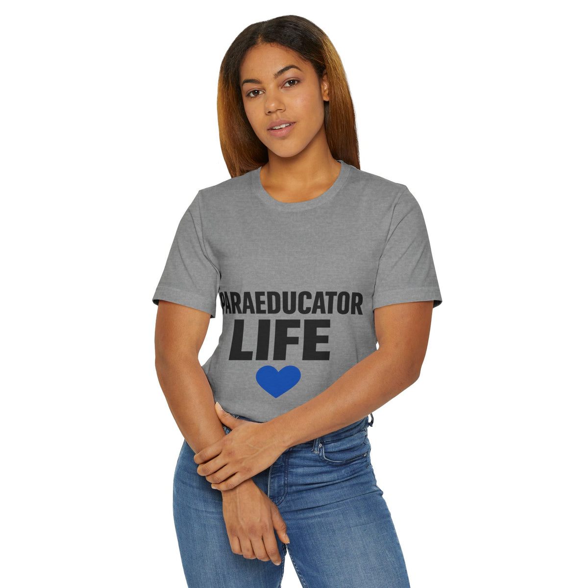 Paraeducator Life T-Shirt — Proud Paraeducator Tee with Blue Heart
