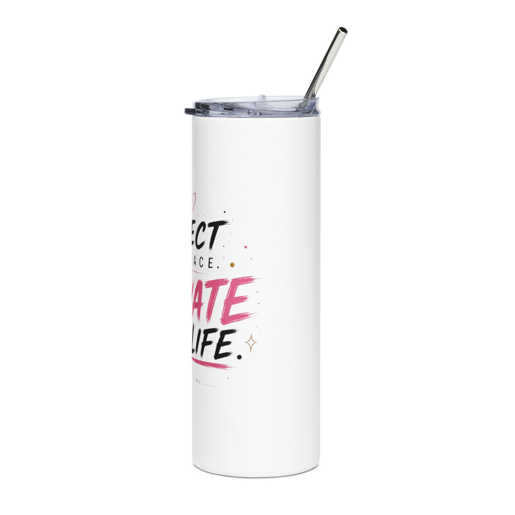 Protect Your Peace — 20oz Stainless Tumbler (Elevate Your Life Motivational Design)