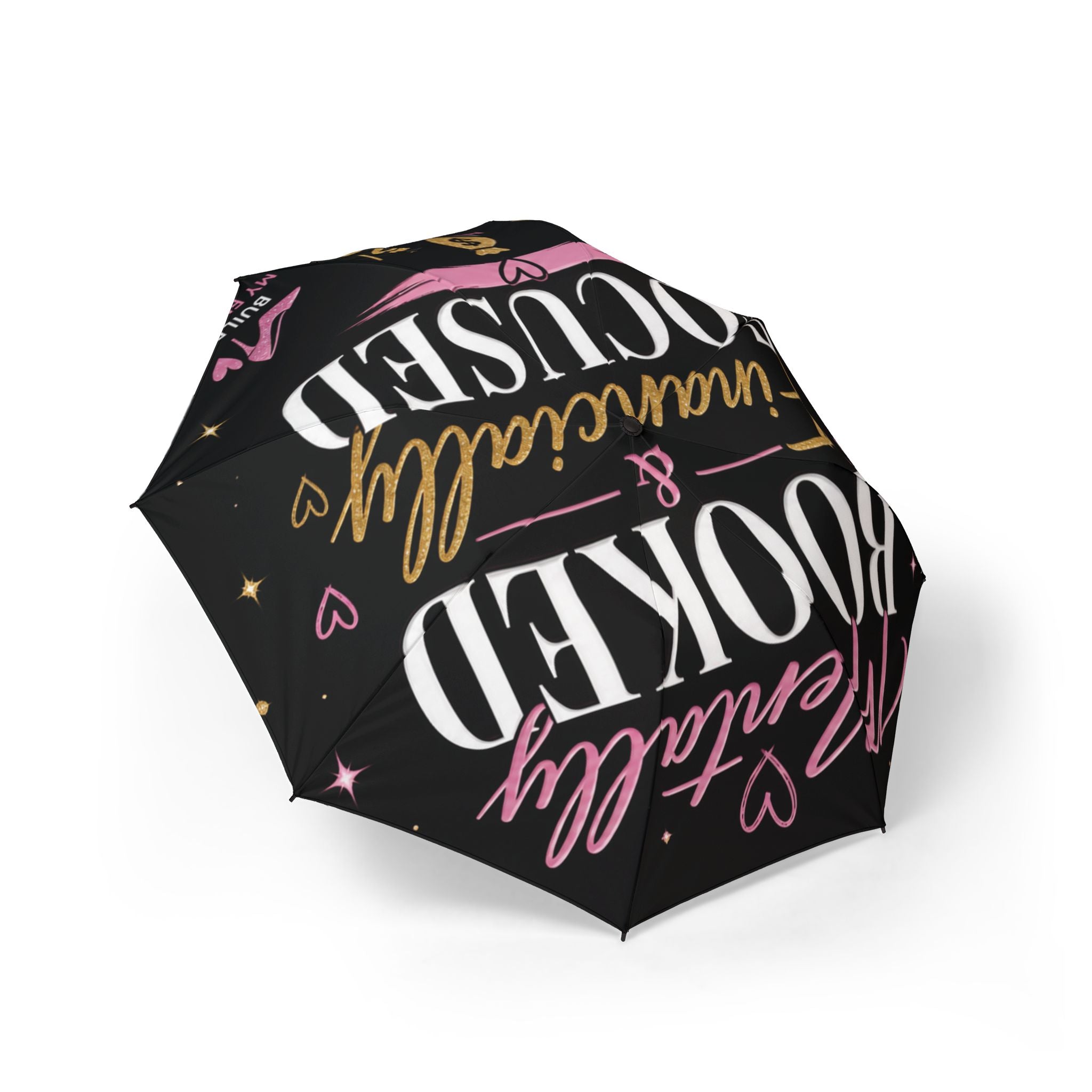 Mentally Booked & Financially Focused Umbrella – Stylish Motivational Rain Umbrella for Women