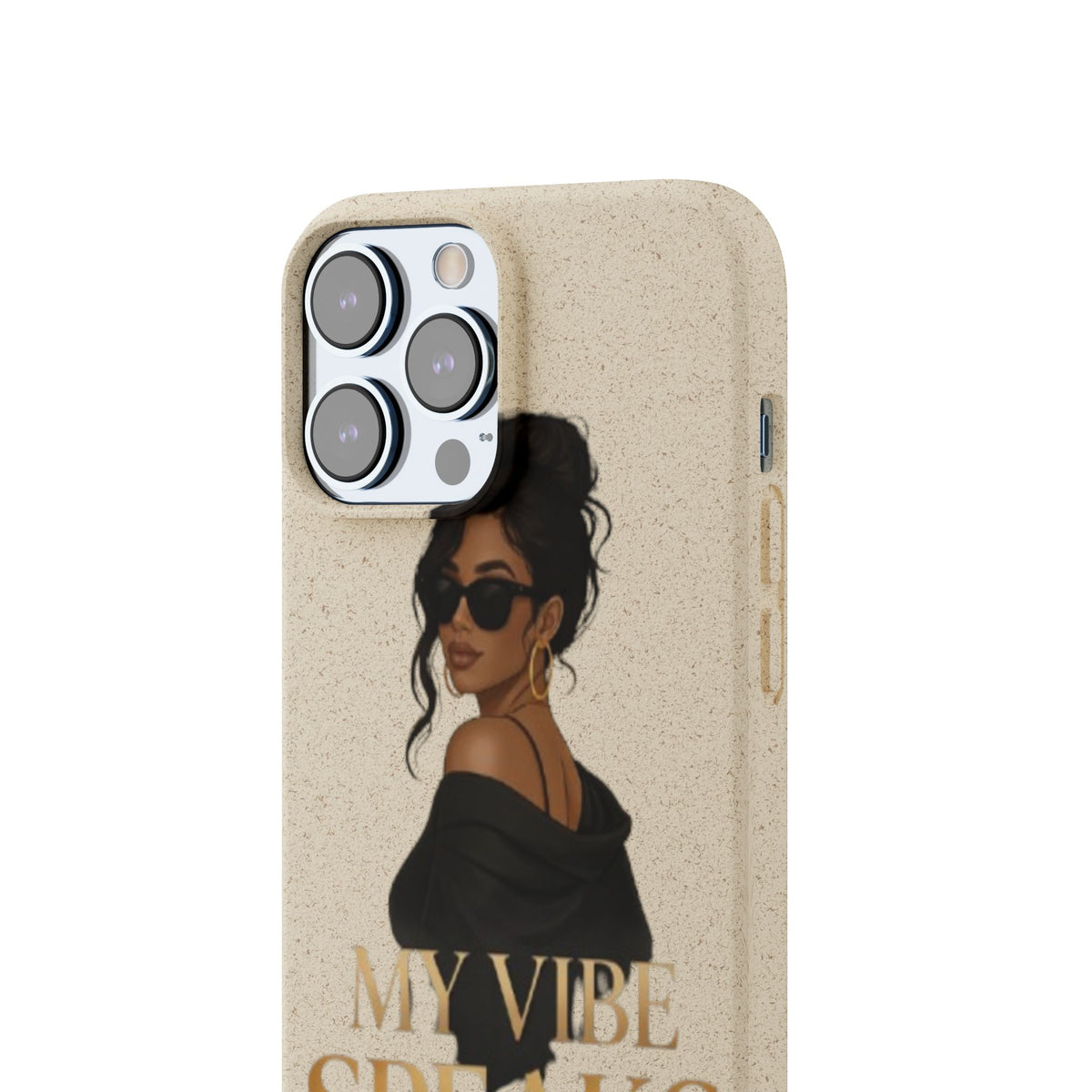 Biodegradable Phone Case — 'My Vibe Speaks Before I Do' Stylish Eco-Friendly Phone Cover