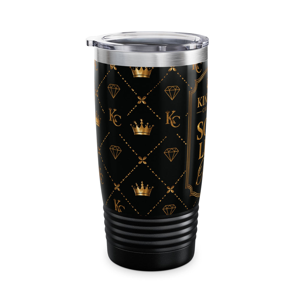 Soft Life Only Tumbler 💎 | Luxury Black & Gold Glam Cup | Pretty Girl Era Aesthetic Travel Mug (20oz)