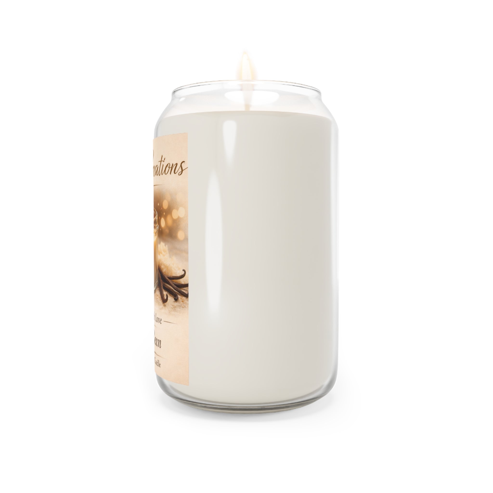 Vanilla Bean Scented Soy Candle — 13.75 oz Handcrafted Jar