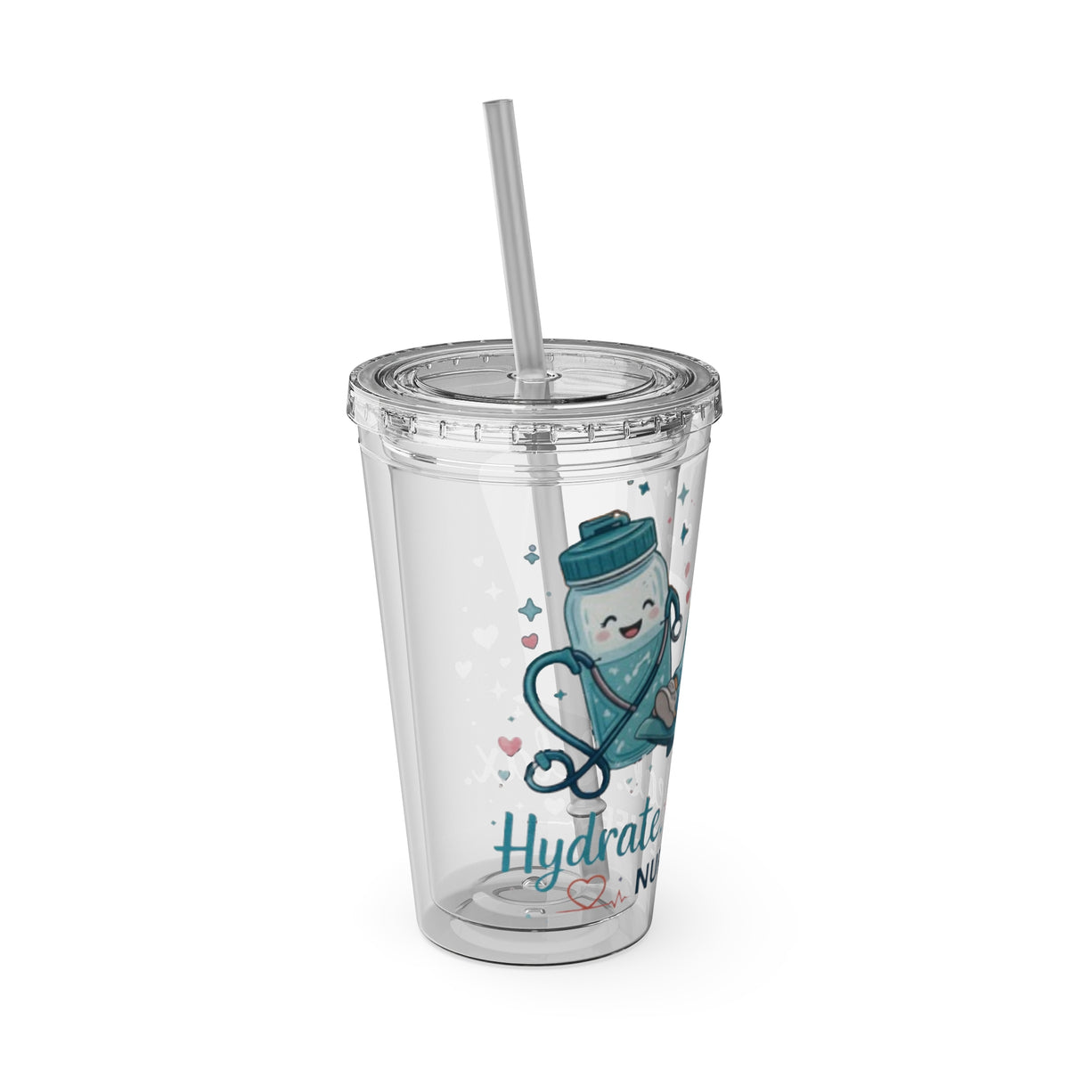 Hydrate Heal Repeat Nurse Life Tumbler | 16oz Straw Cup