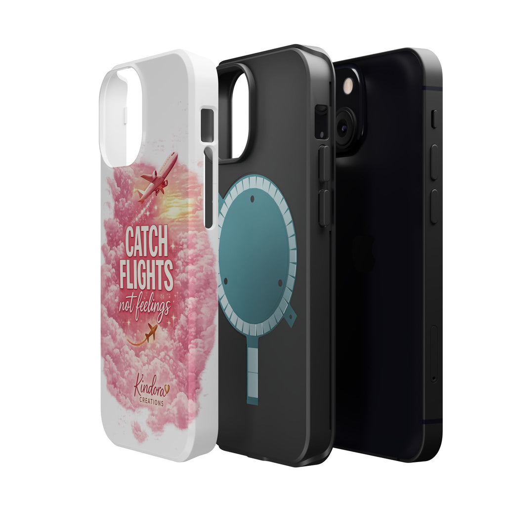 iPhone Case — "Catch Flights Not Feelings" Magnetic Impact-Resistant Travel Phone Case