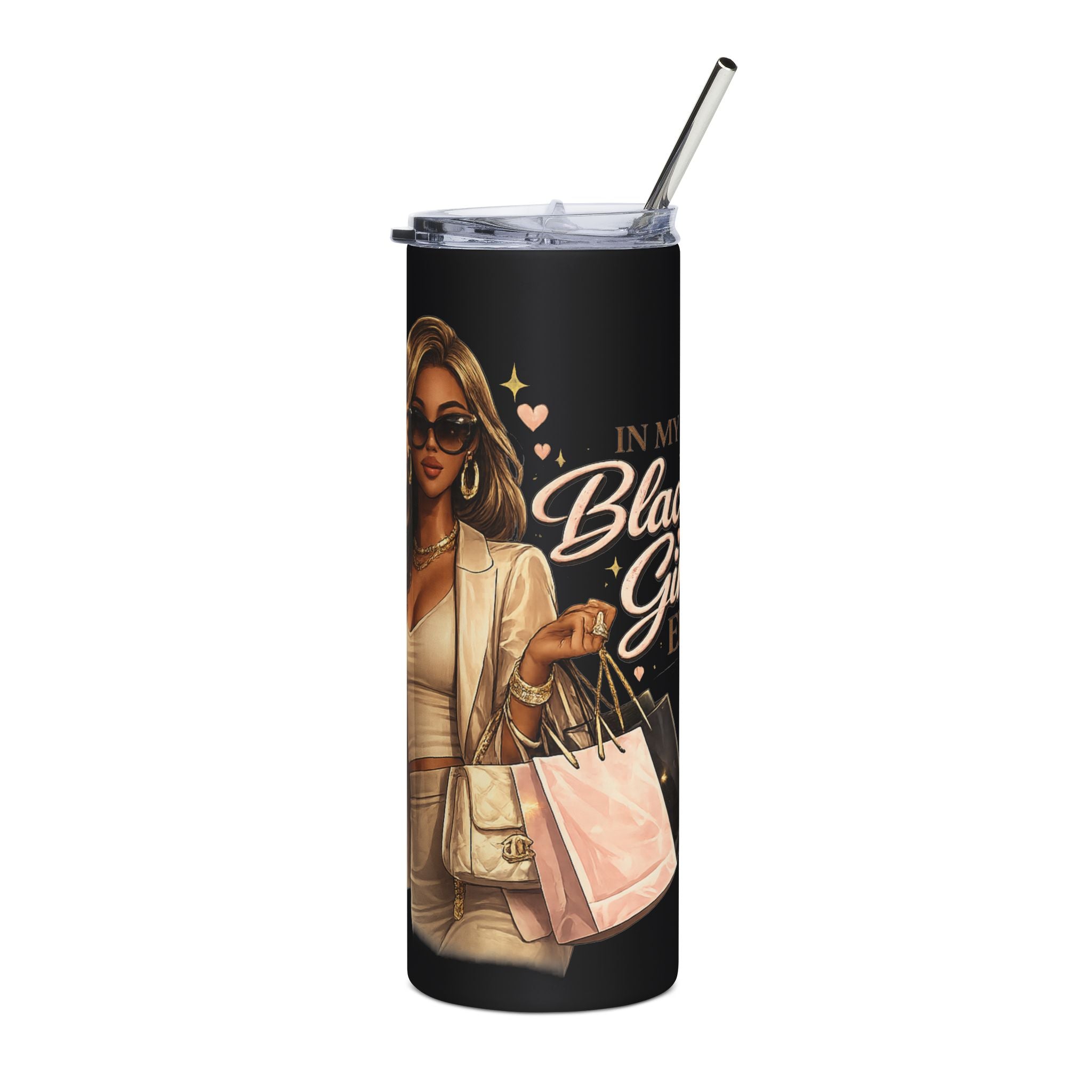 Chic Black Girl Magic Illustration Tumbler | 20oz Stainless Steel