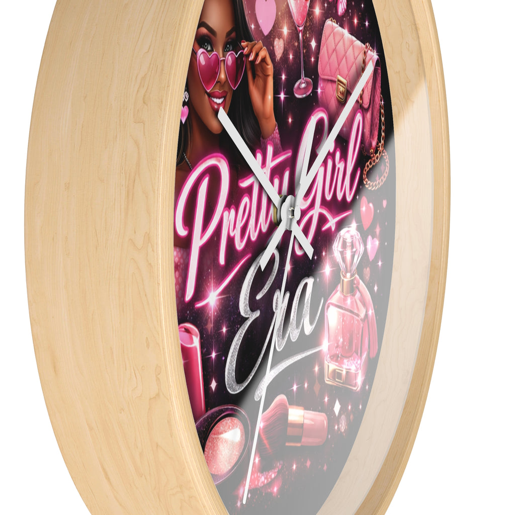 Pretty Girl Era Wall Clock — Glam Makeup & Pink Fashion Decor