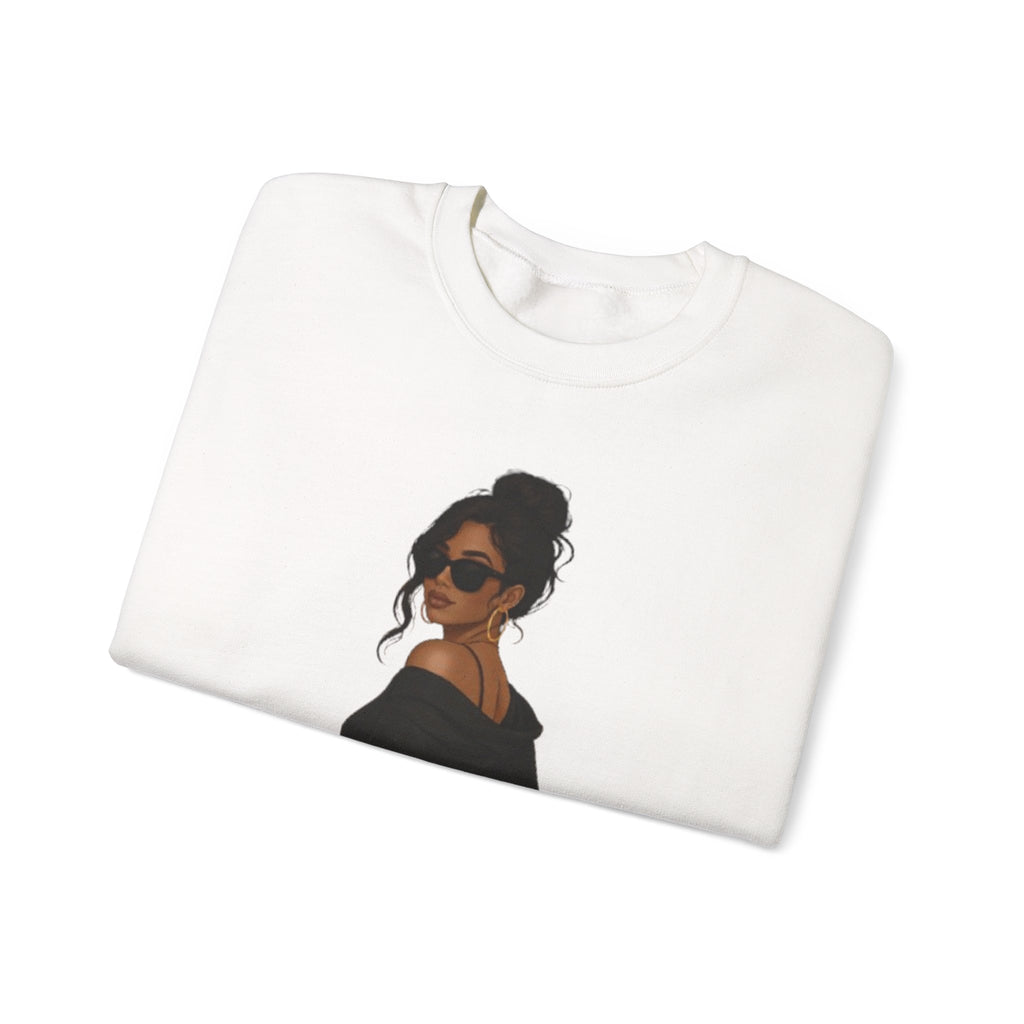 Crewneck Sweatshirt — "My Vibe Speaks Before I Do" Afro Chic Graphic