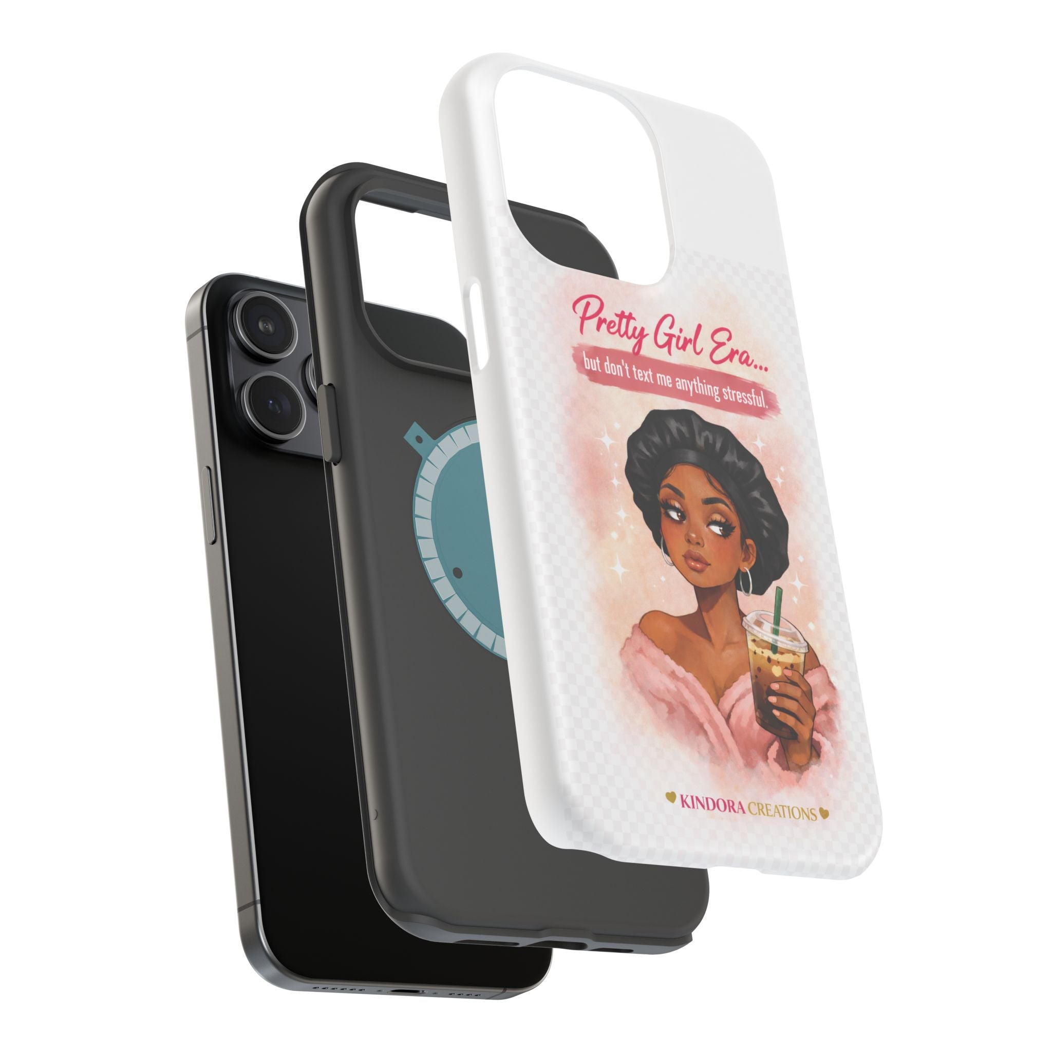 Phone Case — "Pretty Girl Era" Magnetic Impact-Resistant Case (Coffee & Bonnet Design)