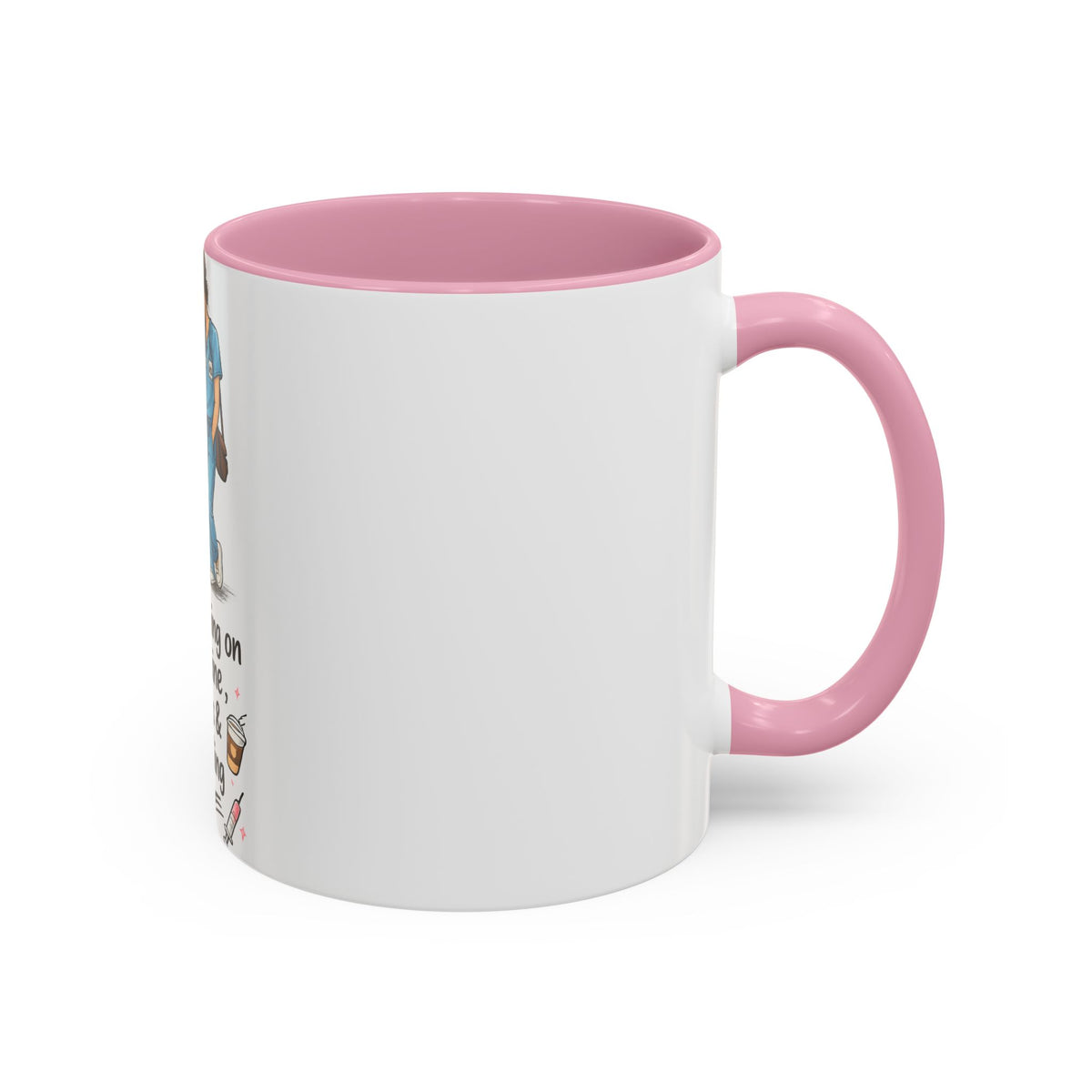 Nurse Mug — "Running on Caffeine, Chaos & a Calling" Color Accent Coffee Cup (11oz/15oz)