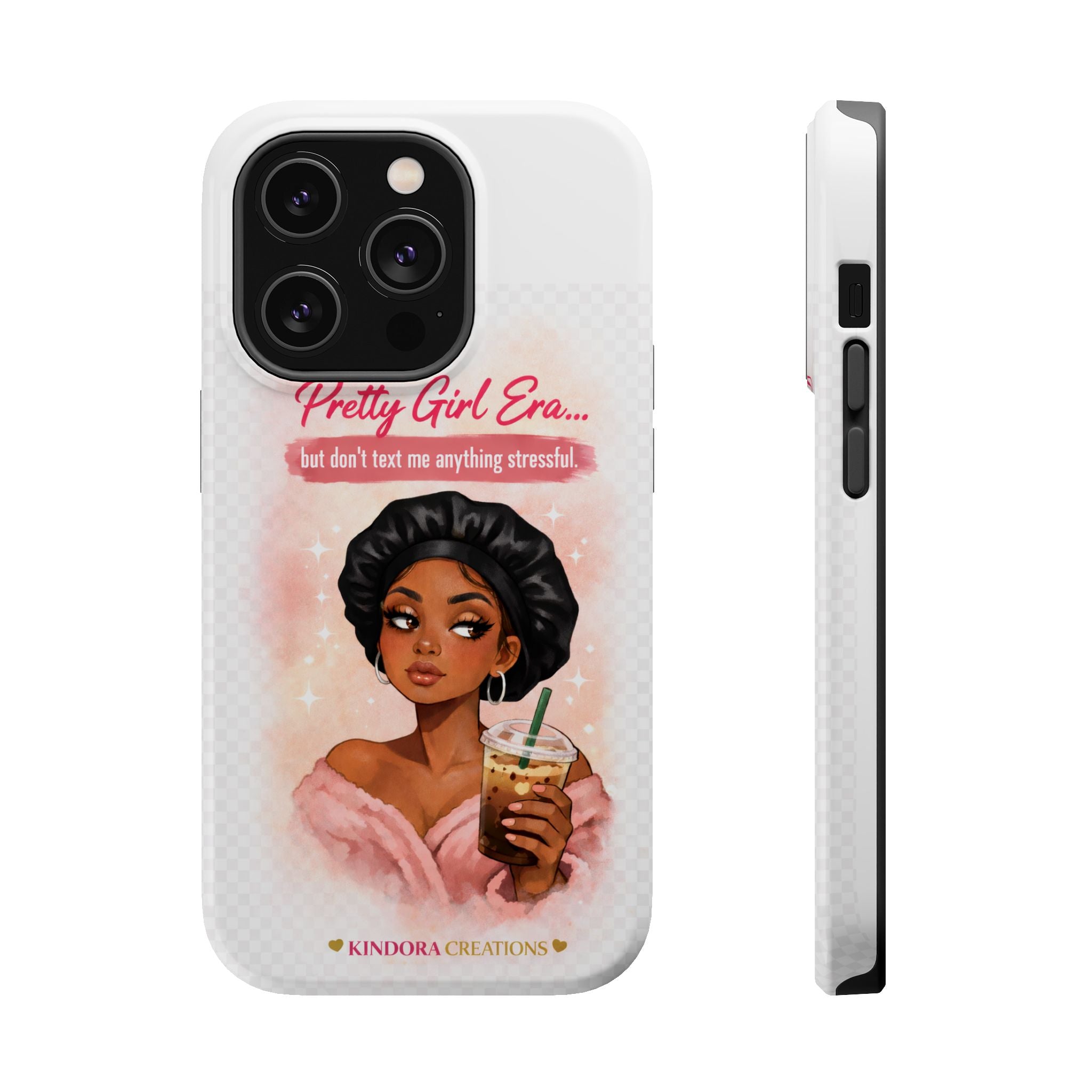 Phone Case — "Pretty Girl Era" Magnetic Impact-Resistant Case (Coffee & Bonnet Design)