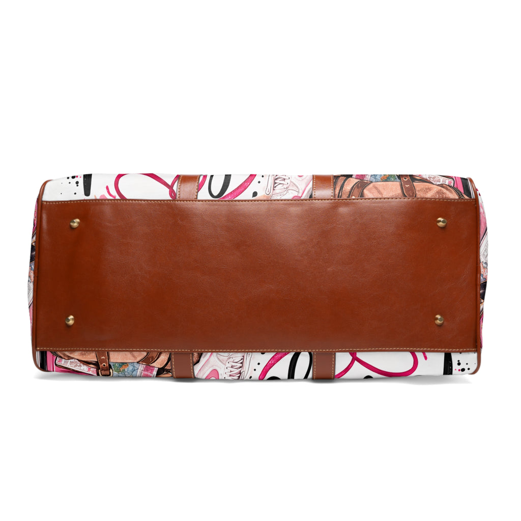 Weekender Travel Bag — 'Catch Flights Not Feelings' Pink Luggage Duffle
