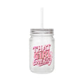 That Girl Energy Mason Jar Tumbler — Pink Retro Graphic Mason Jar Cup with Straw
