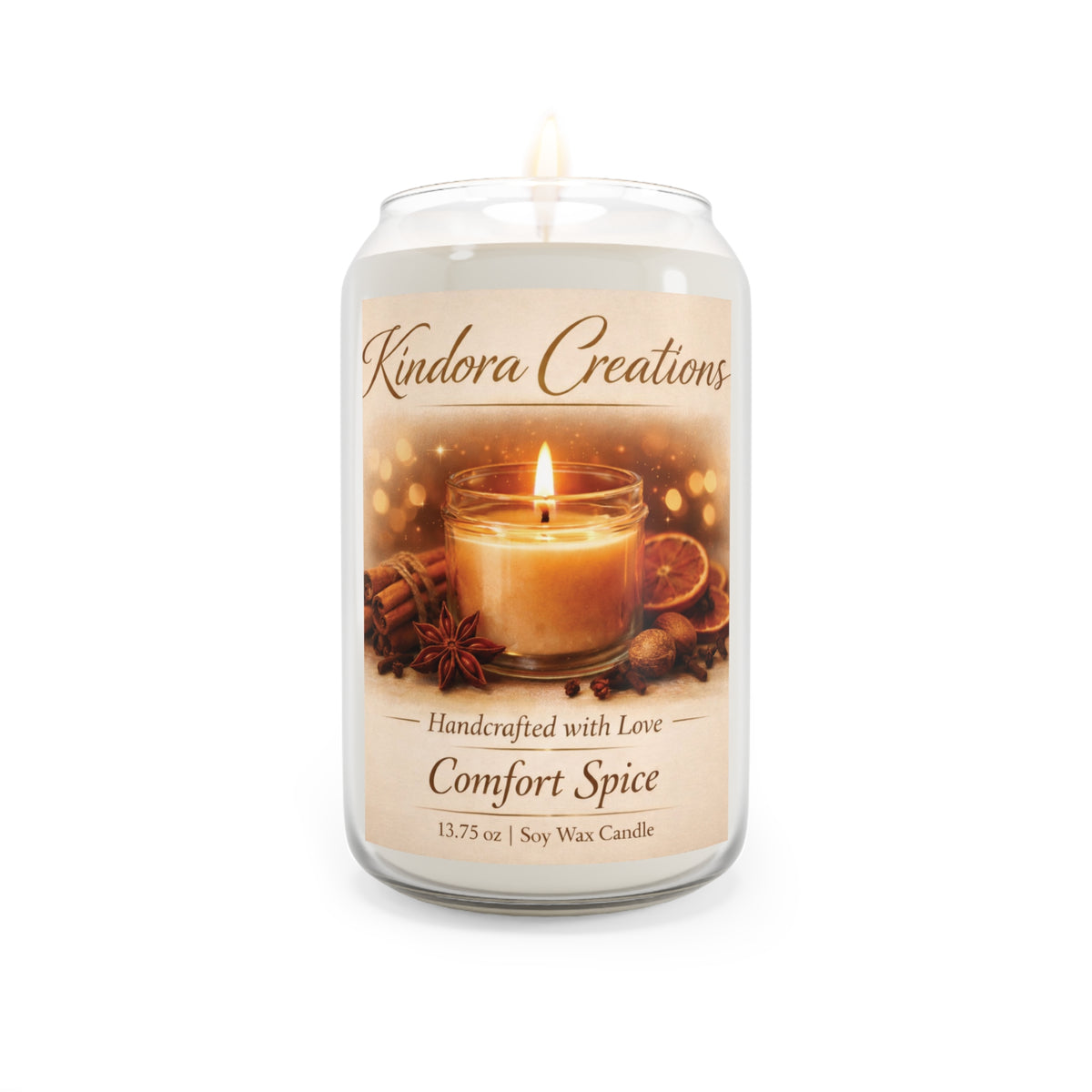 Comfort Spice Soy Candle — 13.75 oz Scented Jar (Handcrafted with Love)
