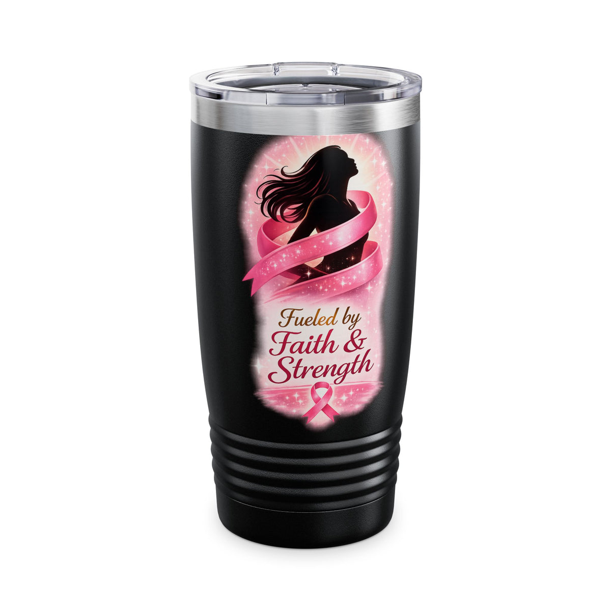Breast Cancer Awareness 20oz Tumbler — “Fueled by Faith & Strength”