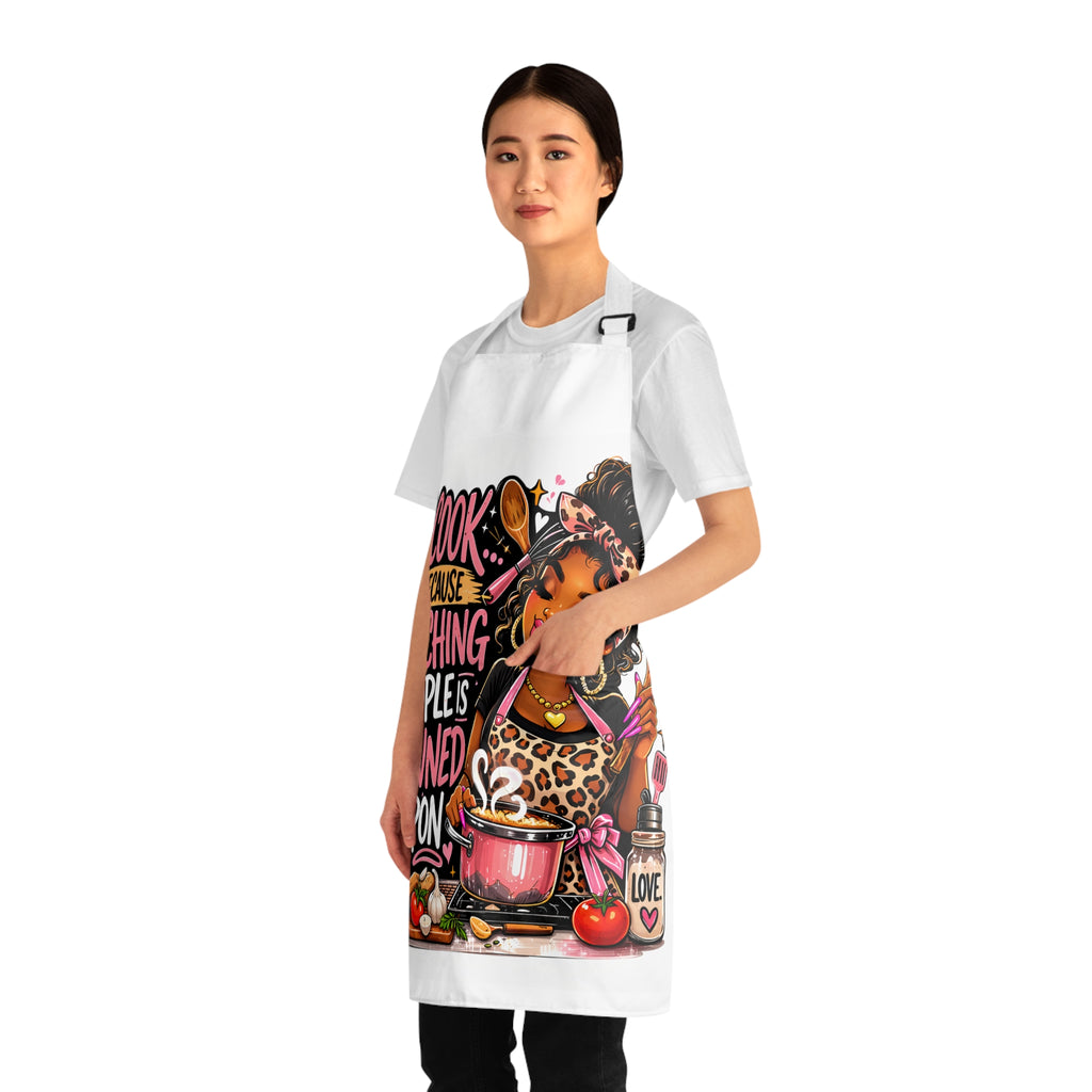 Funny Kitchen Apron — "I Cook Because Punching People Is Frowned Upon" Chef Gift