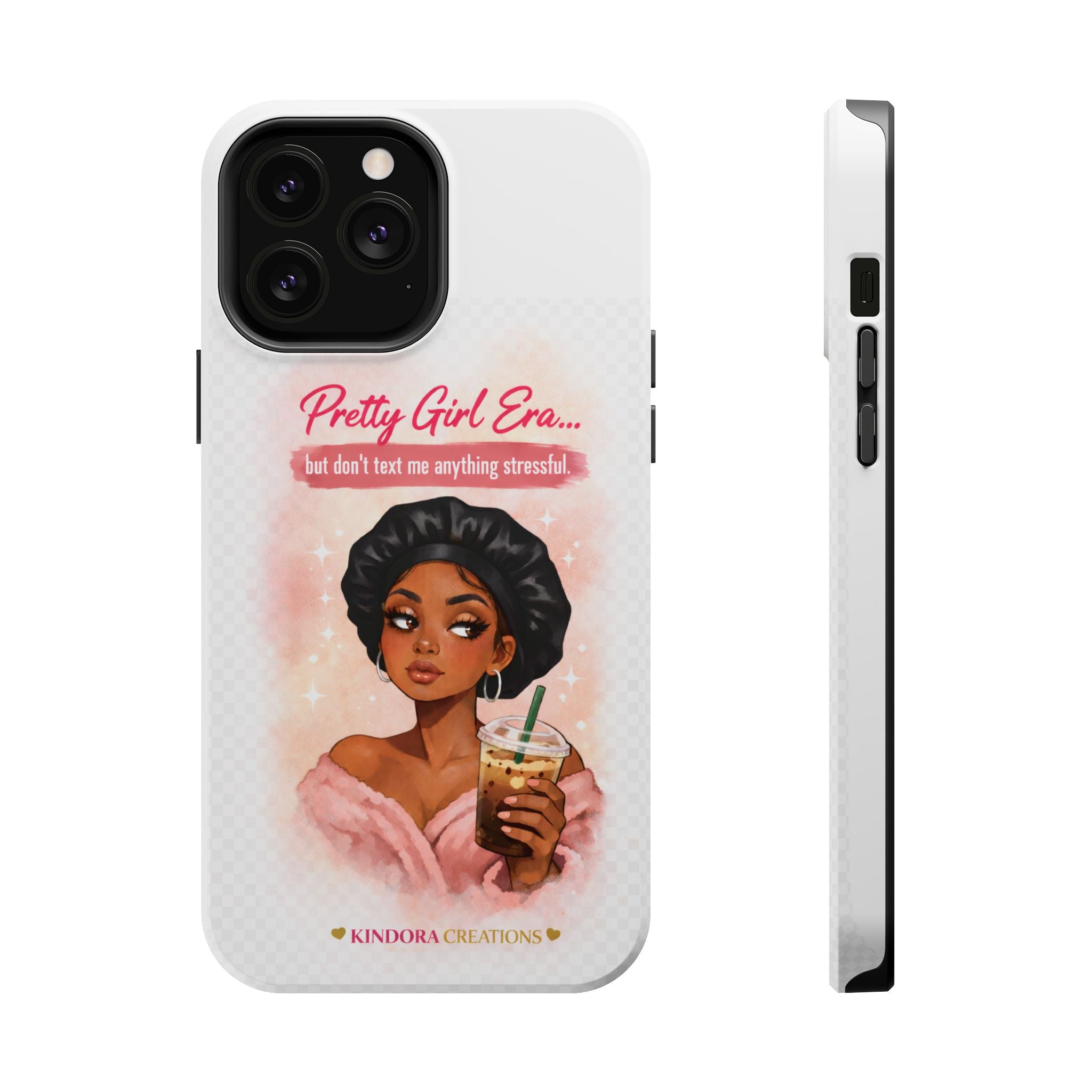 Phone Case — "Pretty Girl Era" Magnetic Impact-Resistant Case (Coffee & Bonnet Design)
