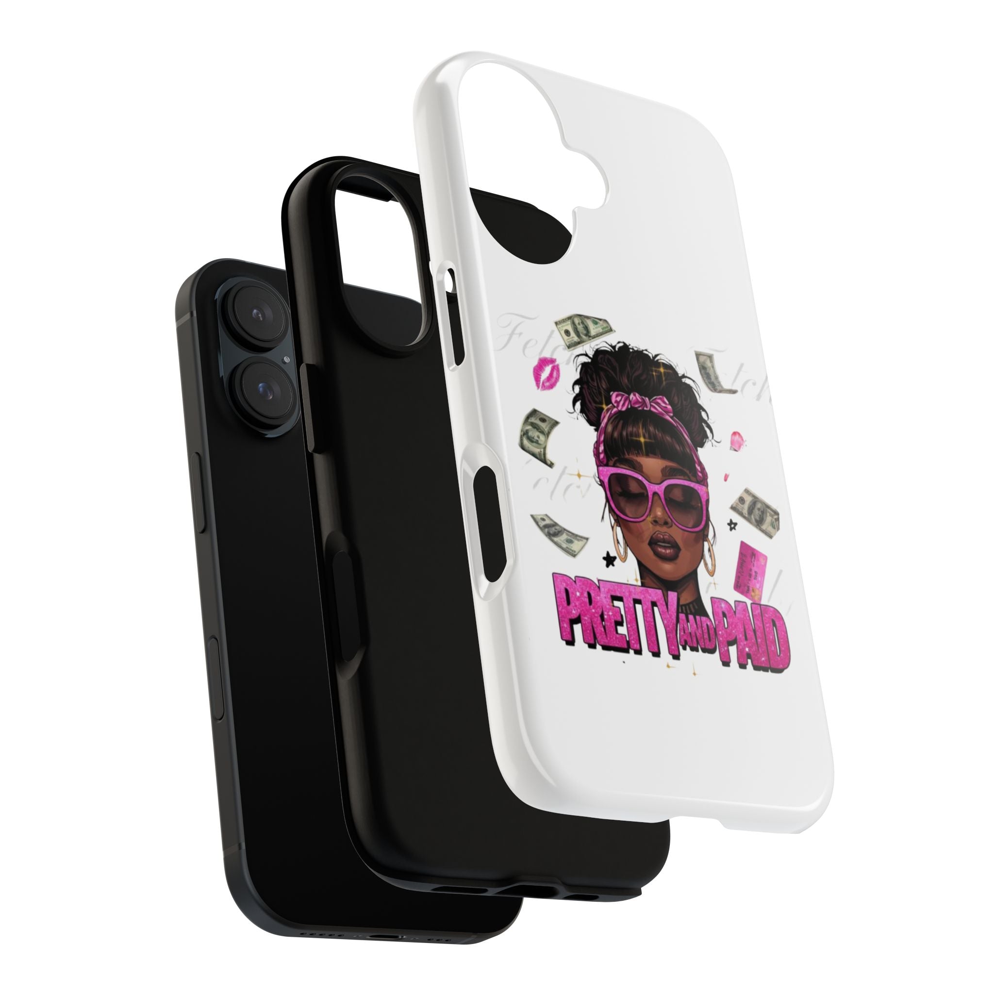 Pretty and Paid phone case | Tough Cases, money graphic, pink sunglasses