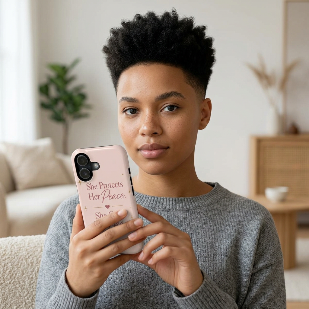 Phone Case — "She Protects Her Peace, She Gets Her Bag" Pink Magnetic Impact-Resistant Case