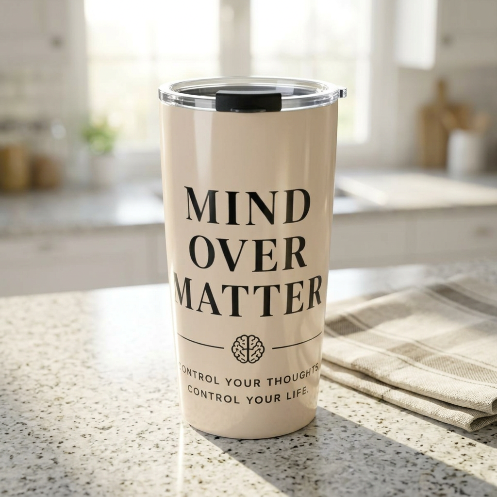 Mind Over Matter Tumbler | Motivational Insulated Travel Mug