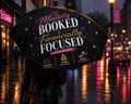 Mentally Booked & Financially Focused Umbrella – Stylish Motivational Rain Umbrella for Women