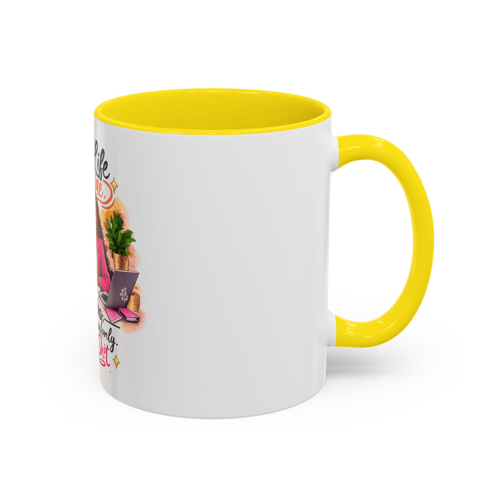 Create the Life You Imagine Coffee Mug — "Warning: May Start Randomly Designing Shit"