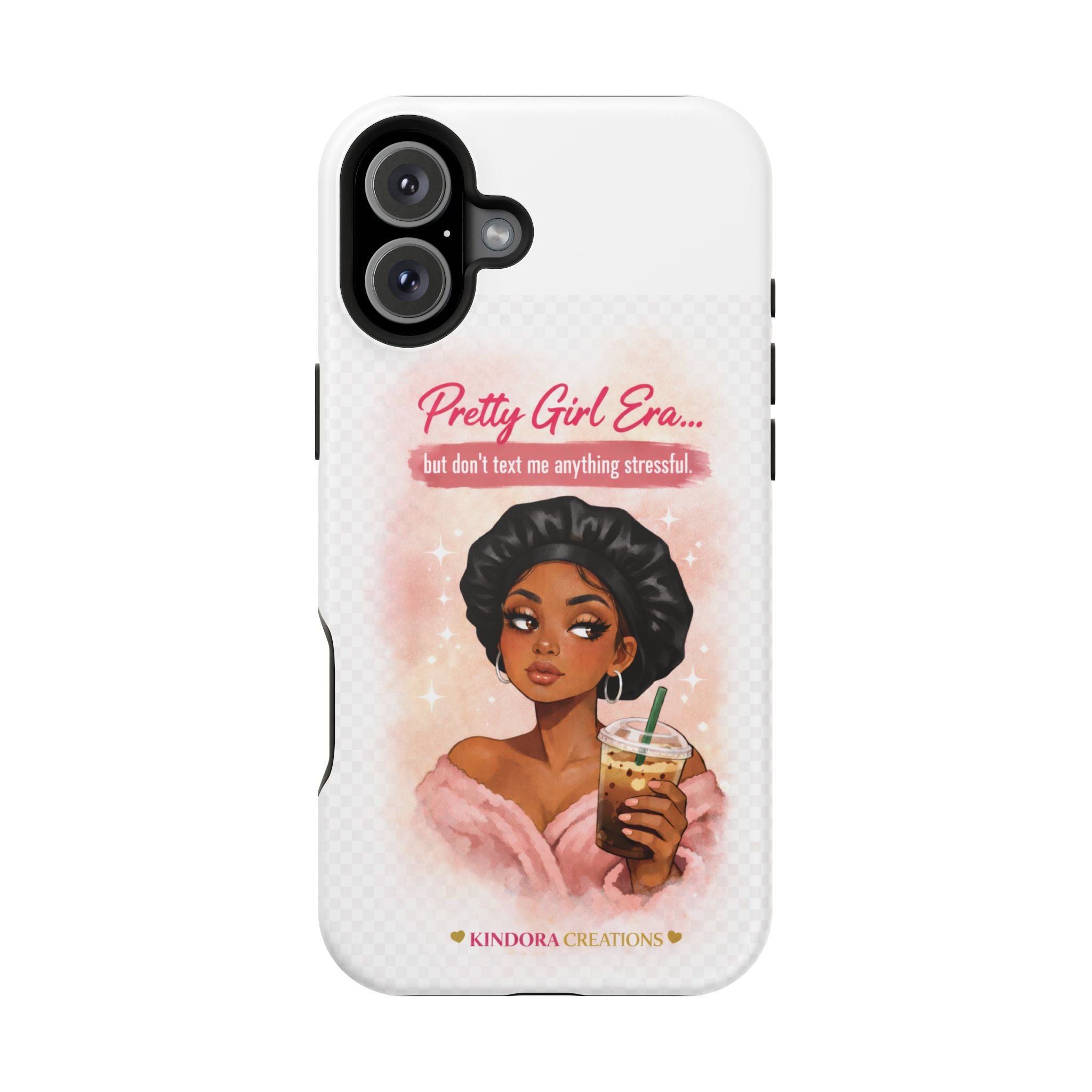 Phone Case — "Pretty Girl Era" Magnetic Impact-Resistant Case (Coffee & Bonnet Design)