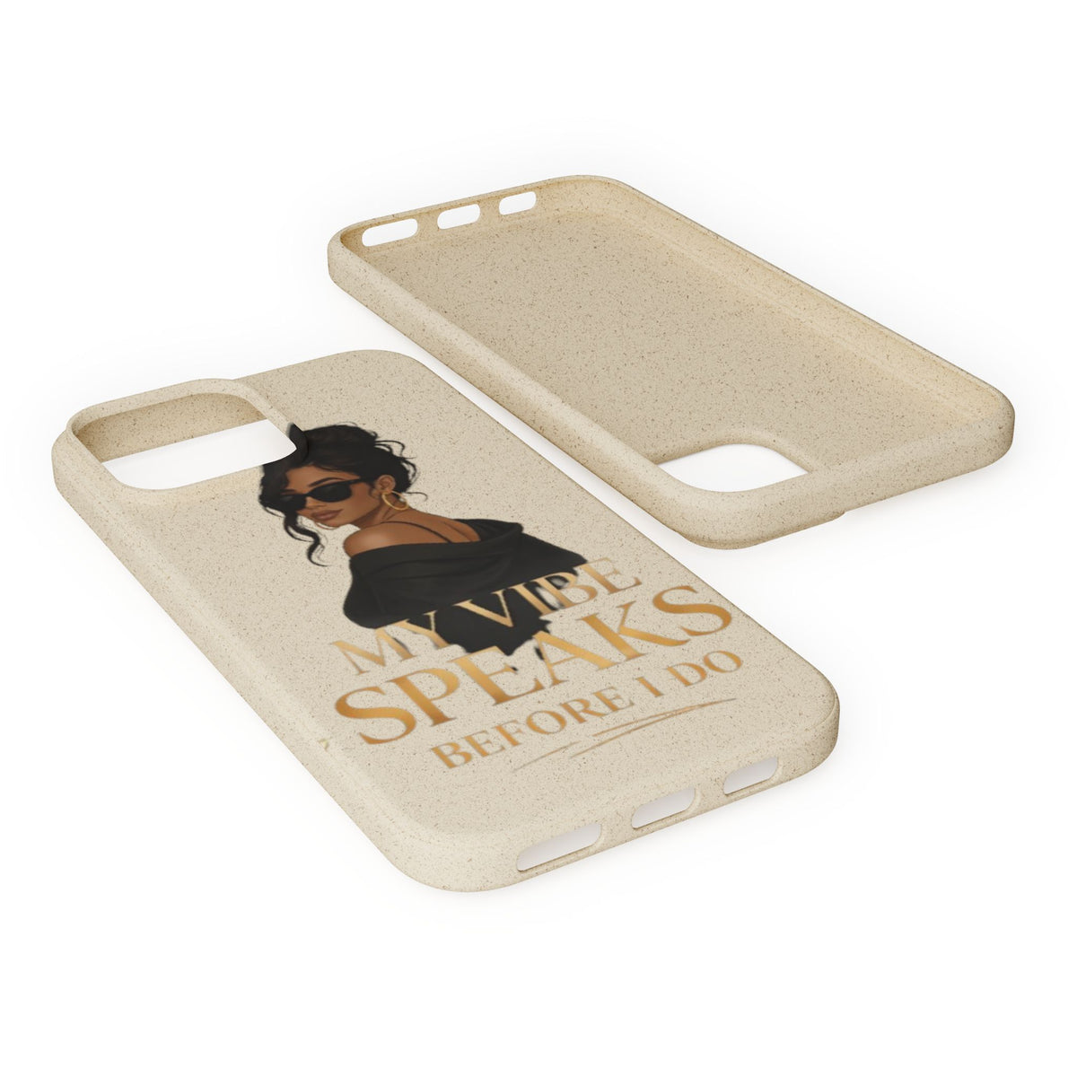 Biodegradable Phone Case — 'My Vibe Speaks Before I Do' Stylish Eco-Friendly Phone Cover