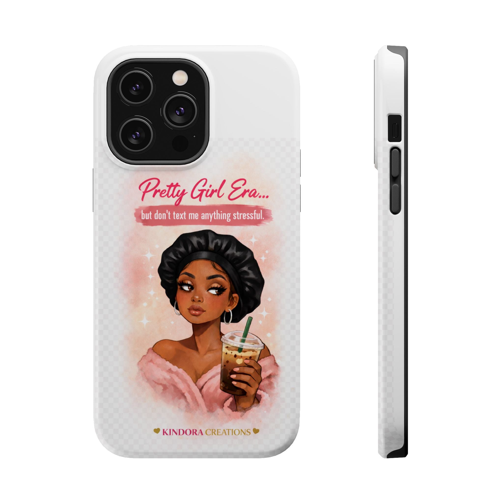 Phone Case — "Pretty Girl Era" Magnetic Impact-Resistant Case (Coffee & Bonnet Design)