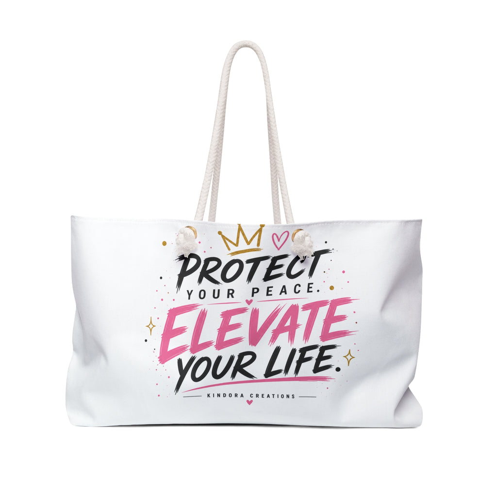 Protect Your Peace Elevate Your Life Tote Bag – Inspirational Everyday Bag for Women