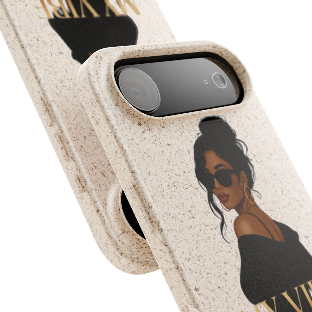 Biodegradable Phone Case — 'My Vibe Speaks Before I Do' Stylish Eco-Friendly Phone Cover