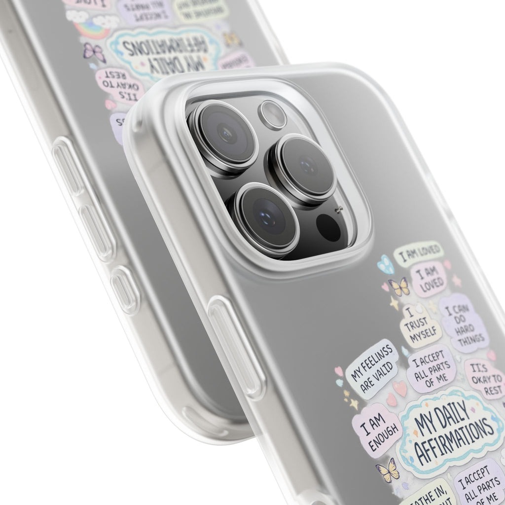 Daily Affirmations Flexi Case | Positive Quotes Phone Case, Self-Love Stickers Design
