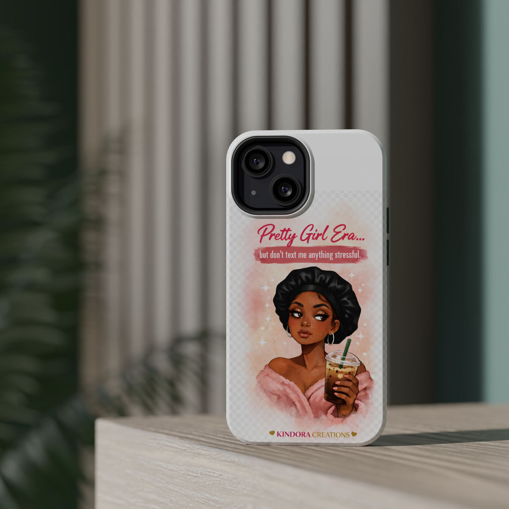 Phone Case — "Pretty Girl Era" Magnetic Impact-Resistant Case (Coffee & Bonnet Design)