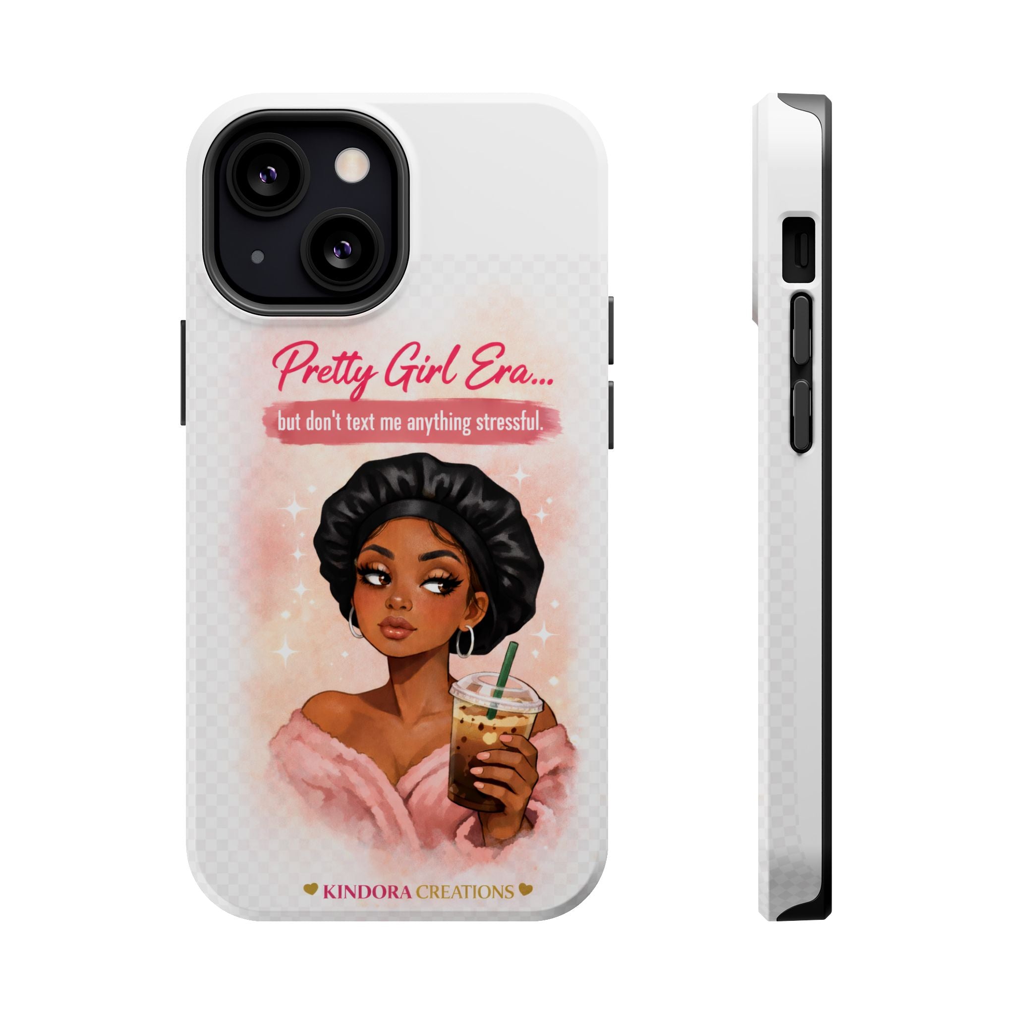 Phone Case — "Pretty Girl Era" Magnetic Impact-Resistant Case (Coffee & Bonnet Design)