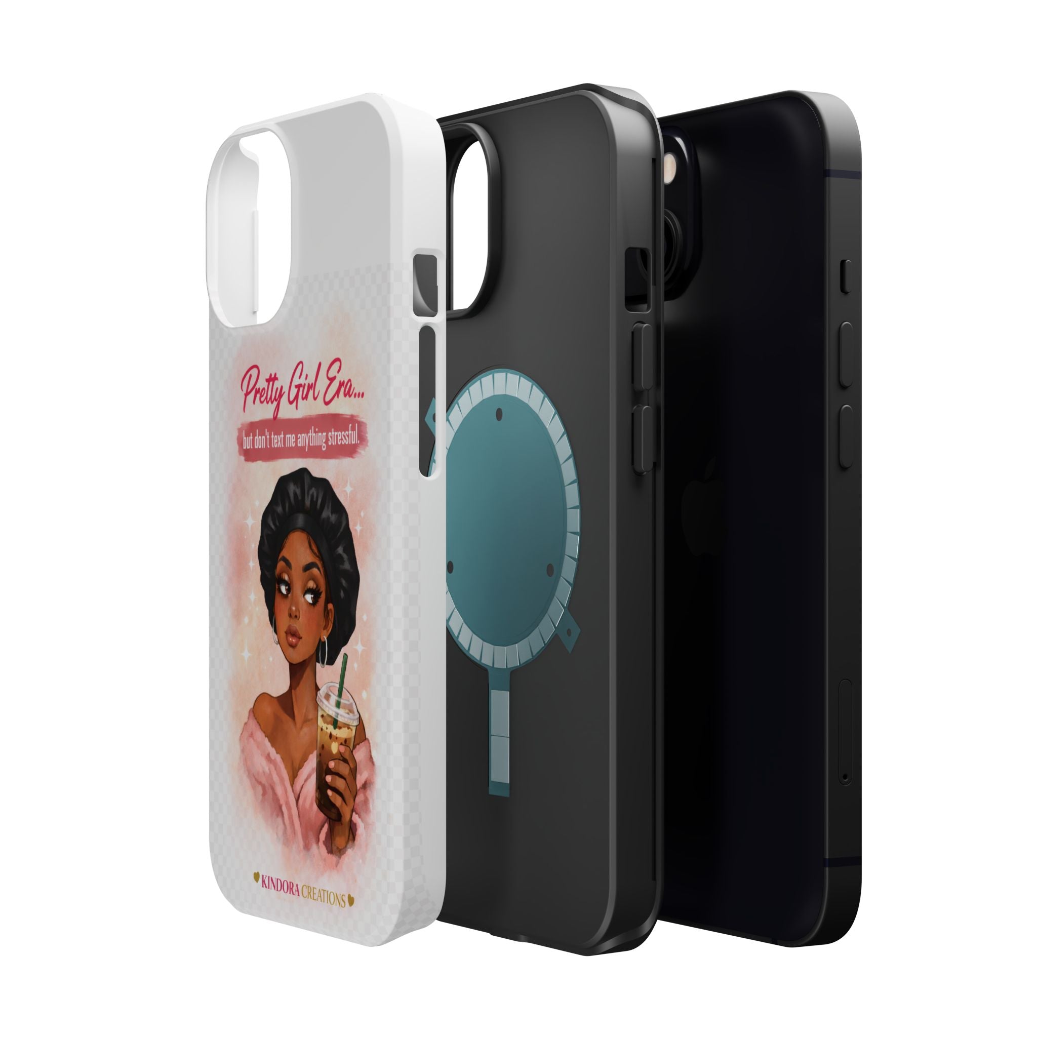 Phone Case — "Pretty Girl Era" Magnetic Impact-Resistant Case (Coffee & Bonnet Design)