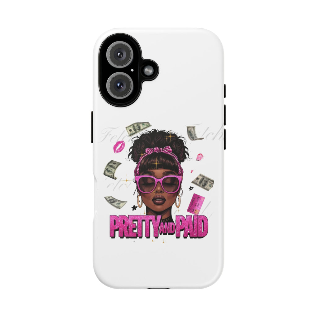 Pretty and Paid phone case | Tough Cases, money graphic, pink sunglasses