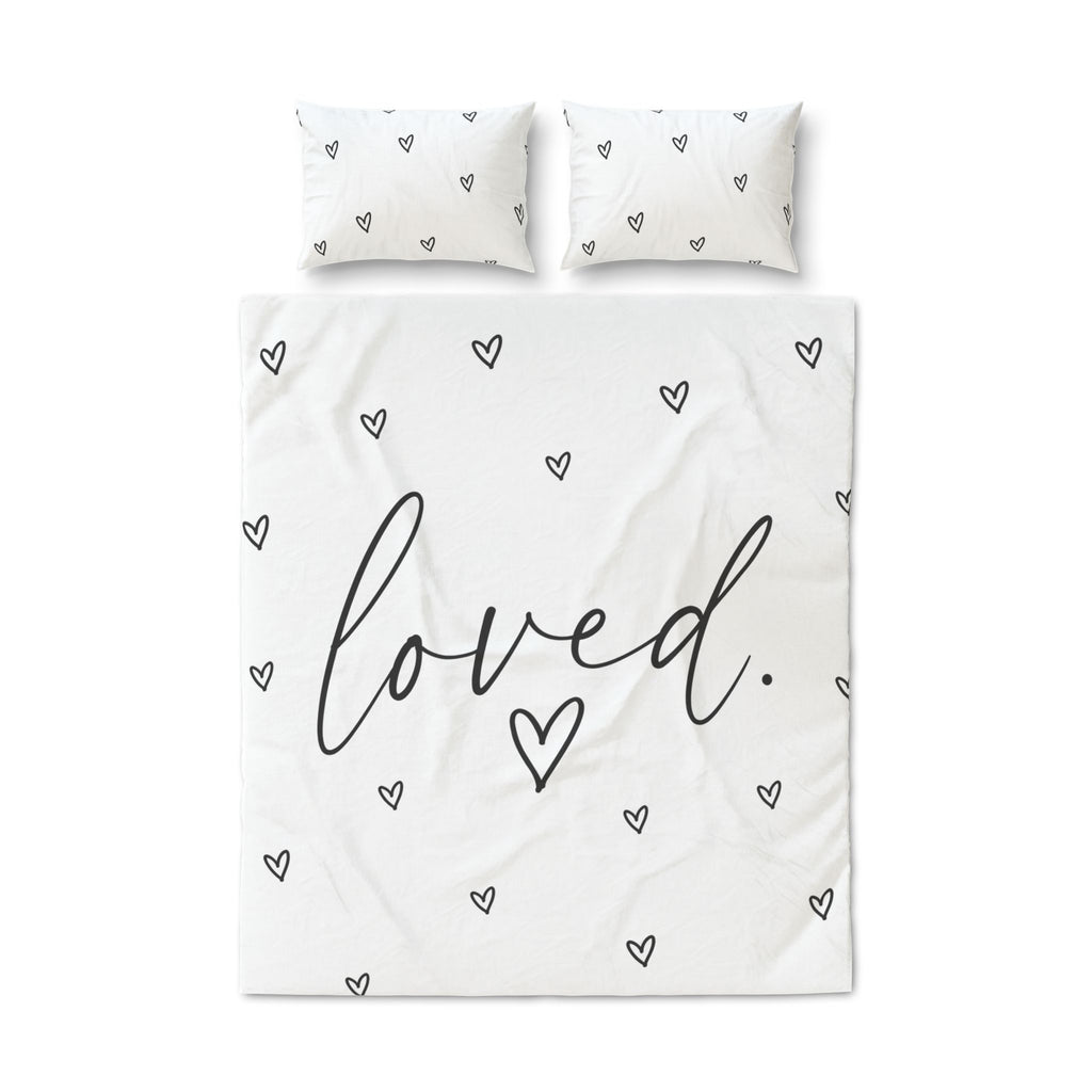 Loved Heart Quilt Cover Set — 3-Piece Duvet Cover & Pillowcases