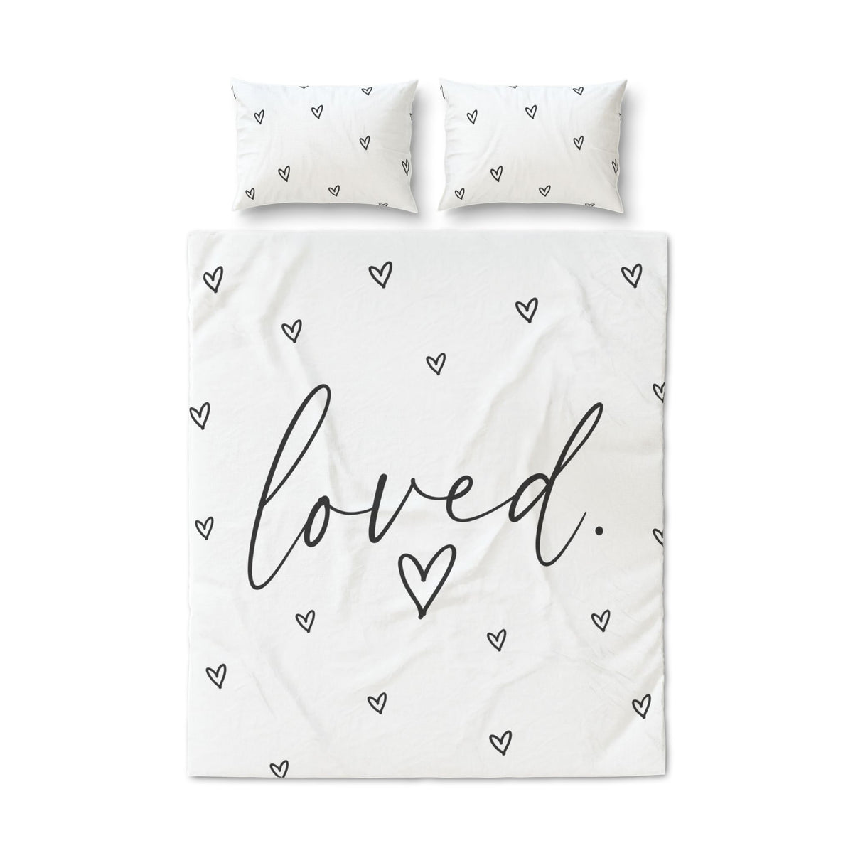 Loved Heart Quilt Cover Set — 3-Piece Duvet Cover & Pillowcases